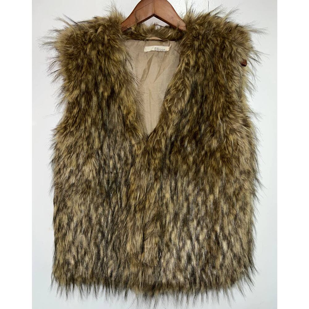 Ellison Shaggy Fur Vest M EUC